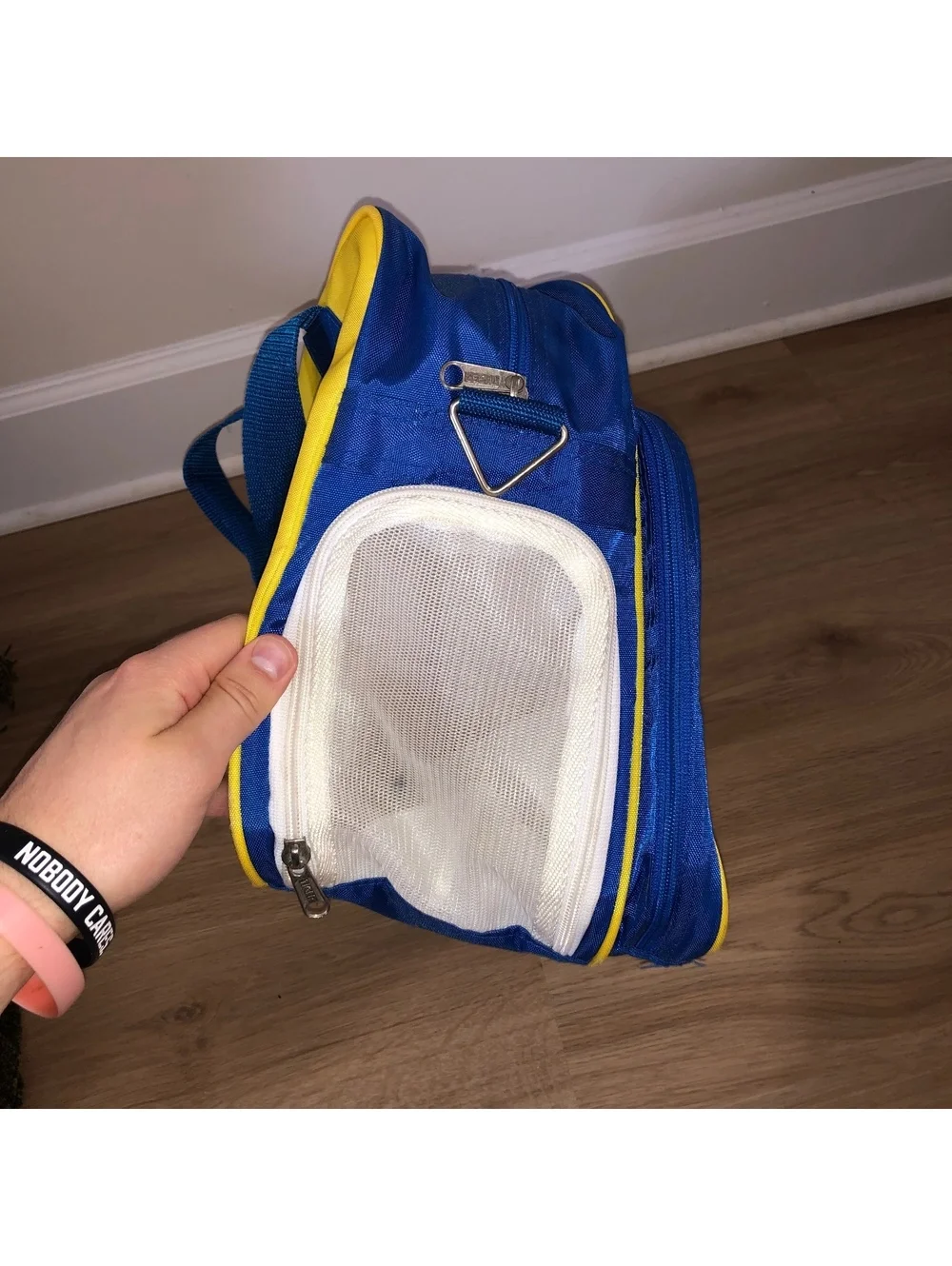 VINTAGE Y2K ASICS TIGER DUFFLE GYM SOCCER SPORTS ATHLETIC BAG BLUE YELLOW